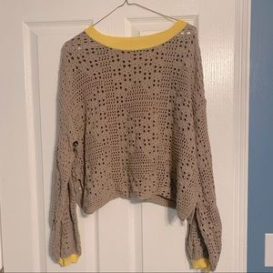 Free People open stitch crop sweater